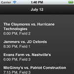 Mens Recreation League Softball Schedule App.
